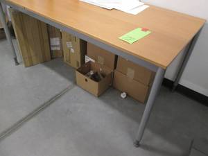Adjustable Metal Frame Wood Top Tab...