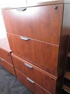 (2) Wood File Cabinets 35.5 X 22 ...