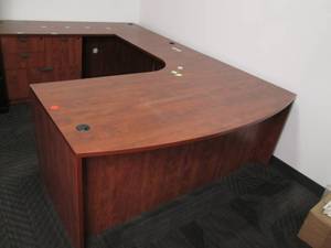 Complete Office Desk Contents Not Included (70.75 X 37.5 X 29.25 L Shape), (105.5 Total Length), (35.25 X 23.5 (Middle Section) (70.75 X 23.5 X29.25 Straight Section)
