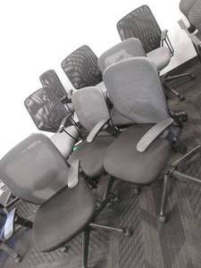 8 Meshback office chairs on wheels...