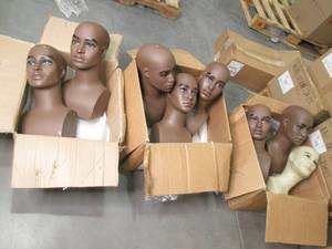 7 Female and 1 male mannequin heads...