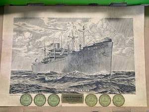 1944 World War Two Victory Ship 14 x 20���