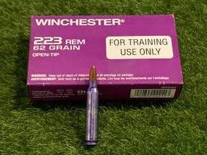 lot 3 image: RARE 20 Rounds .223 Open Tip Purple Ammo Ammunition