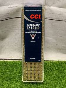 lot 58 image: 100 Rounds .22 Mini Mag Hollow Point Ammo Ammunition