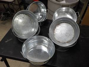 9 Galvanized Containers 8 diameter...