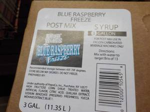 5 - 3 Gallon Boxes Blue Raspberry f...