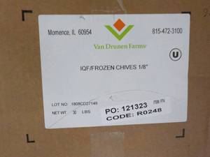 30 lb. Box Frozen Chives 18...