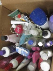 box of soaps and lotions ...