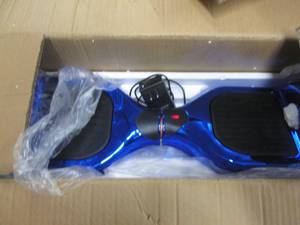 blue hoverboard powers on ...