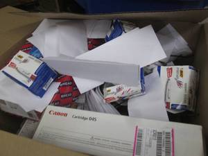 box of office items envelopes , dry...