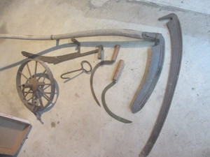 lot 555 image: Primitive Farm Tools