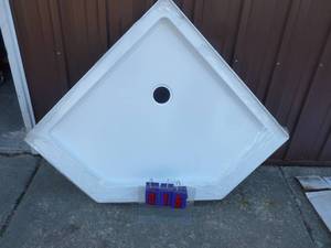 Neo angle 38 Delta shower base. New. As shown.