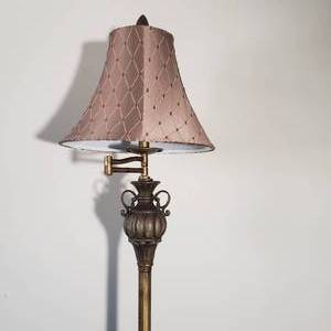 lot 52 image: Bronze Swing Arm Floor Lamp