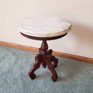 lot 60 image: Marble Top Victorian Side Table