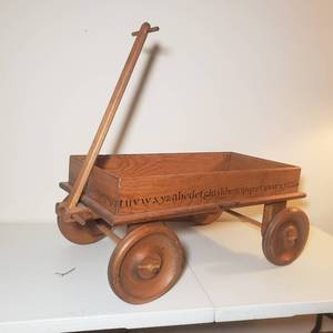 lot 132 image: Charming Wooden Childs Wagon Coffee Table