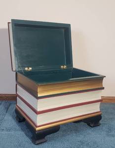 lot 12 image: Faux Stacked Book Storage Side Table