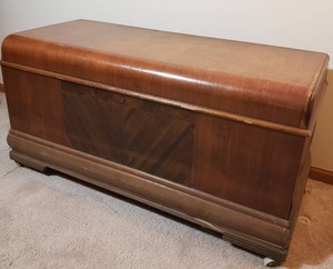 lot 85 image: Antique Waterfall Cedar Chest by Forest Park Line