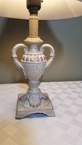 lot 156 image: Ivory Crackle and Gold Urn Table Lamp