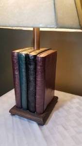 lot 16 image: Library Book Base Figural Table Lamp