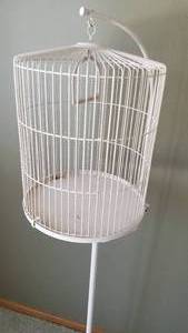 lot 36 image: 50s Vintage Metal Bird Cage and Stand by BECO