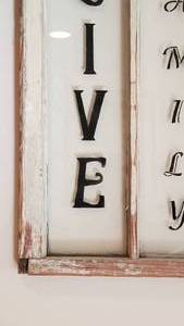 lot 203 image: Vintage Farm Window Pane Wall Art