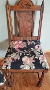 lot 154 image: Pair of Old Antique Oak Dining Chairs