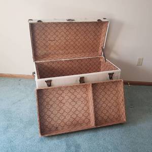 lot 245 image: White Upcycled Travel Trunk