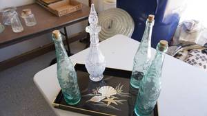 lot 55 image: 4 Decorative Glass Bottles