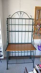 lot 86 image: Large Wood & Metal Wine Rack