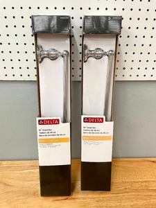 lot 21 image: Lot of 2 Delta 18 Chrome Bathroom Towel Bars