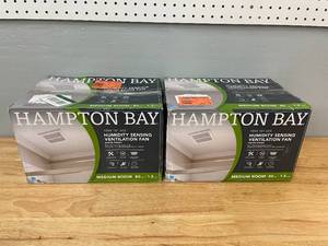 lot 23 image: Lot of 2 Hampton Bay Medium Bathroom Ventilation Fans