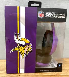 lot 47 image: NFL Minnesota Vikings Bluetooth Wireless Headphones