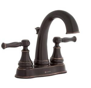 lot 75 image: Glacier Bay 2-Handle High-Arc Bathroom Faucet in Bronze