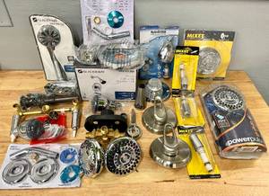 lot 81 image: Lot of Bathtub Hardware, Shower Heads, Spouts, and More