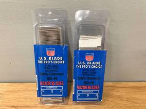 lot 93 image: 2 Pack US Steel Back Single Edge Razor Blades