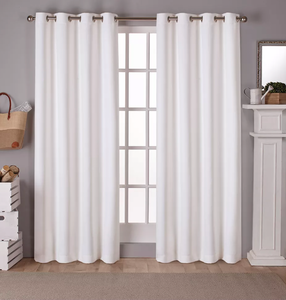 lot 42 image: Set of 2 Sateen Twill Weave Insulated Blackout Grommet Top Window Curtain Panels