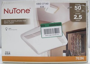 lot 838 image: NuTone 763N 50 CFM  Household Ventilation Fan