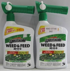 lot 842 image: Lot of 2 32 Oz Bottles Spectracide Weed & Feed Weed Killer Fertilizer