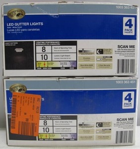 lot 861 image: 8-Pack Hampton Bay Solar Powered Integrated LED White Roof Gutter Light