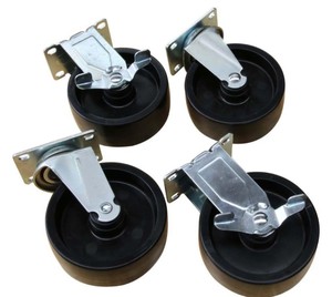 lot 852 image: Husky Ready-to-Assemble 5 in. Black PP Caster Wheel Kit