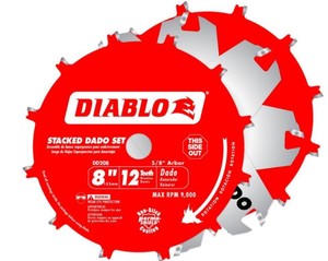 lot 814 image: Diablo 8 in. x 12-Teeth Stacked Dado Saw Blade Set