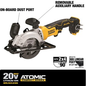 lot 809 image: DeWalt ATOMIC 20-Volt MAX Cordless Brushless 4-12 in. Circular Saw (Tool-Only)