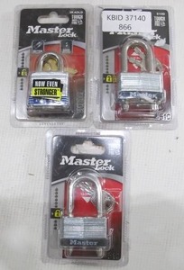 lot 866 image: Lot of 3 Master Lock 510D2KADLD Keyed Locks