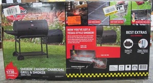 lot 808 image: Char-Griller  Smokin Champ Charcoal Grill and Smoker 1238 Square inches