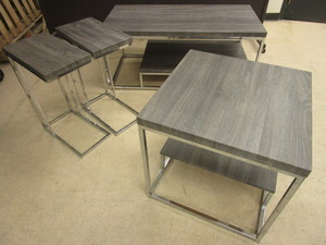 lot 609 image: STEVE SILVER FURNITURE ACCENT TABLE SET