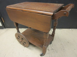 lot 623 image: TEA CART W DROP LEAVES