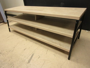lot 624 image: TARGET 3-SHELF TV STAND, VINTAGE OAK-STYLE