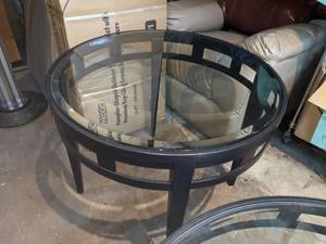 lot 30 image: Contemporary Black Metal Round Coffee & Side Tables
