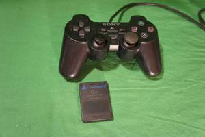 lot 34 image: Sony Playstation Controller, PS3PSPPC Charge Cable, PS2 Memory Card