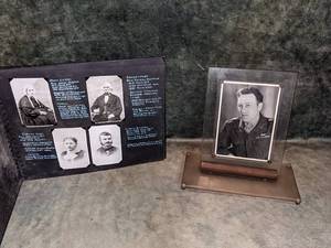 lot 152 image: Antique Lucite Picture Frame wStand, Early 1800s Photo Book